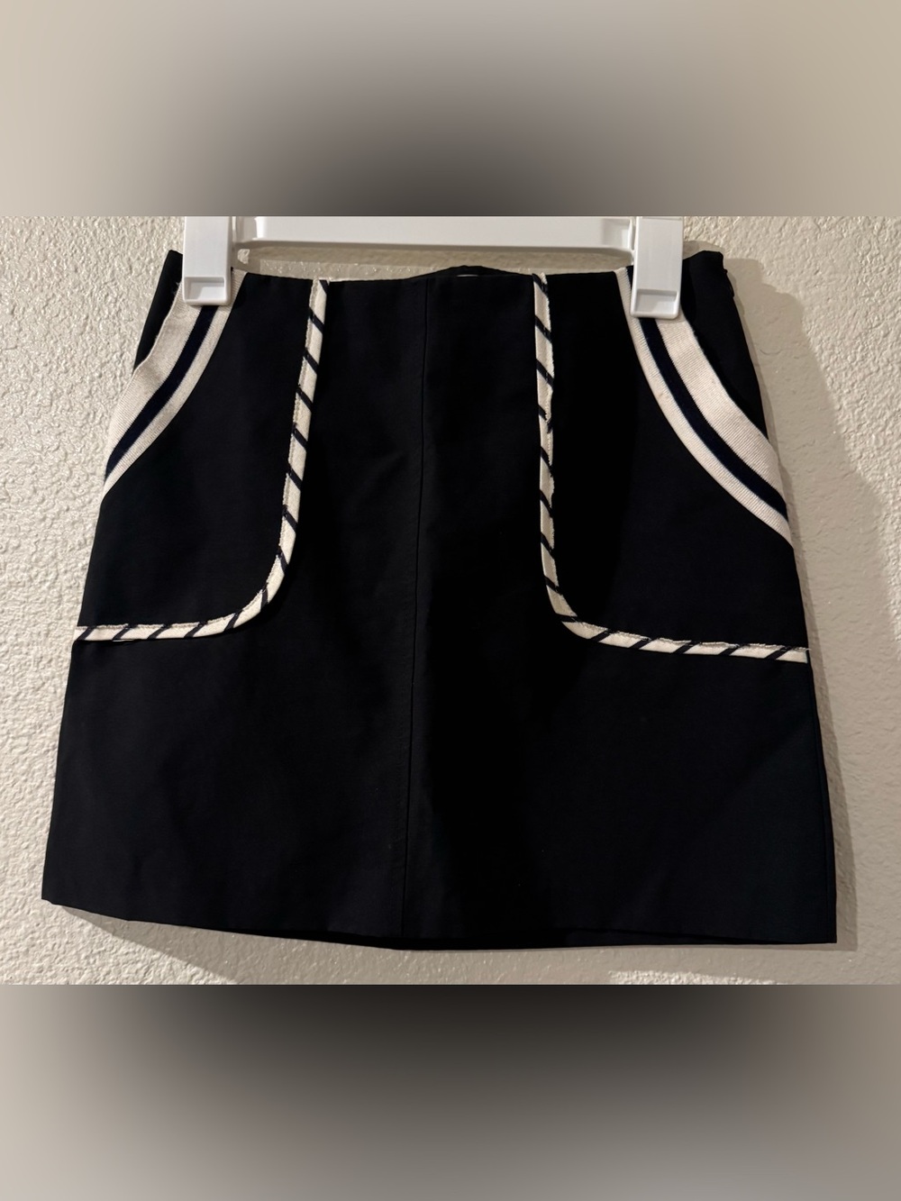 Black Mini Skirt with White Trim